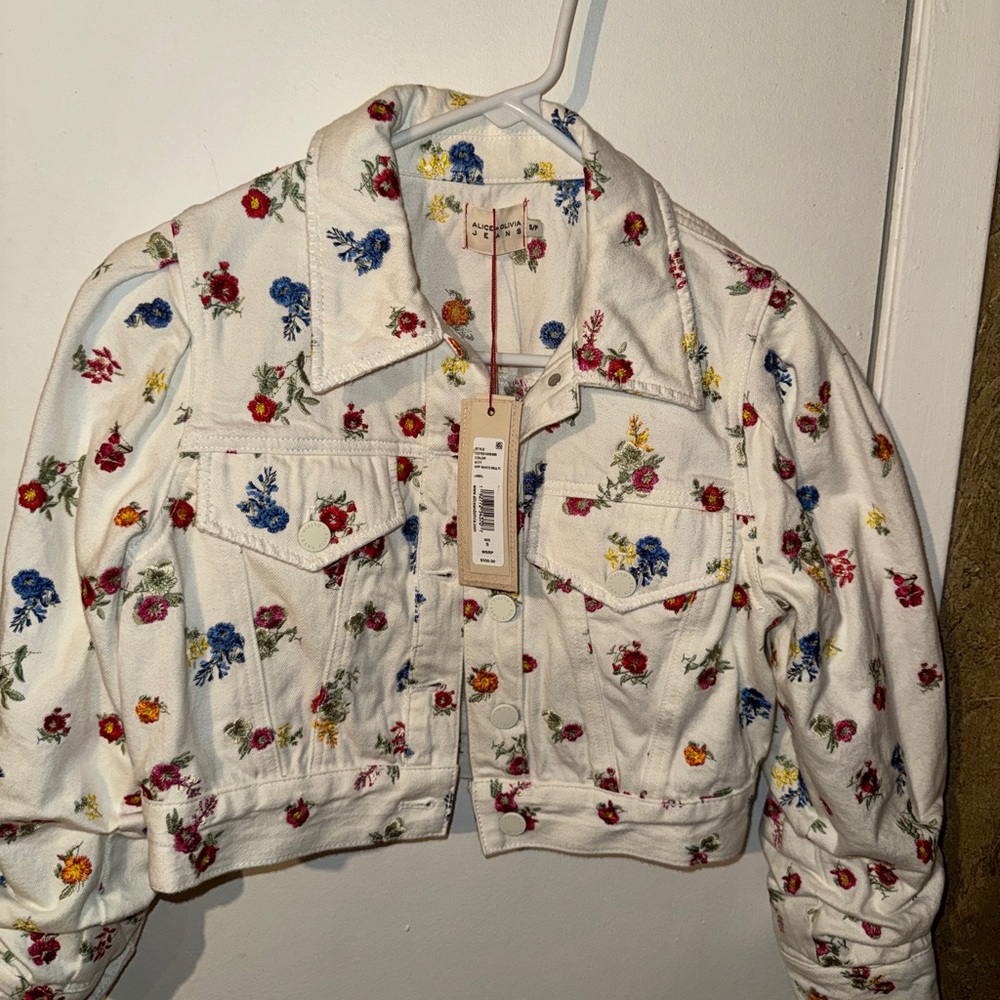 Alice + Olivia Multicolor Floral Jean Jacket